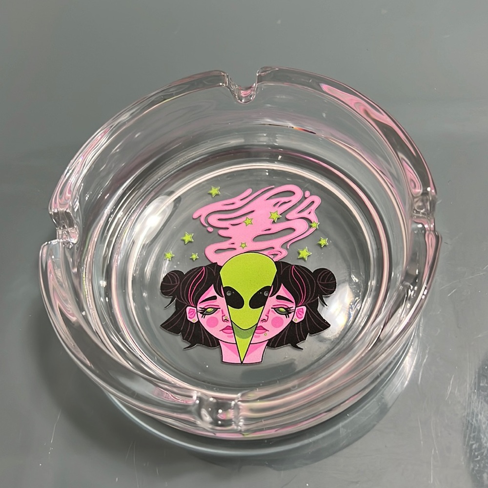 Alien Girl Glass Ashtray
